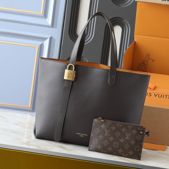 Louis Vuitton Black Grained Calfskin Low Key Cabas MM - Picture 1 of 9